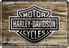 Harley-Davidson Wood Logo Blechpostkarte 10 x 14 cm