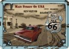 Route 66-Main Street Of USA Blechpostkarte 10 x 14 cm