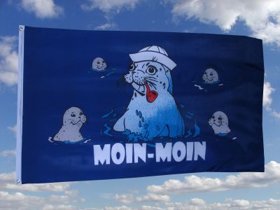 Seehund MoinMoin Pfeife Fahne / Flagge 90x150 cm Motiv 2