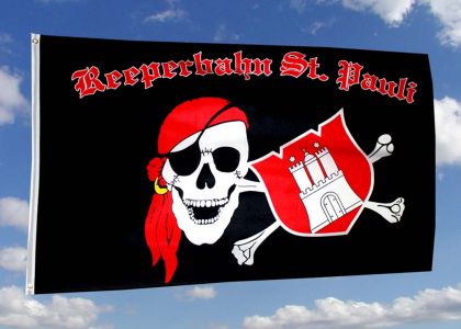 Reperbahn ST. Pauli Piraten Fahne/Flagge 90x150 cm