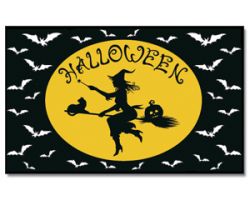 Halloween Hexe Fahne / Flagge 90x150 cm Nr. 6
