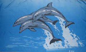 Delfine Fahne / Flagge 90x150 cm