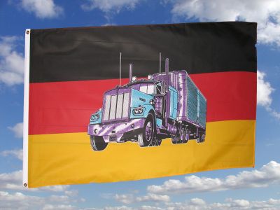 Deutschland Fahne / Flagge mit LKW 90x150cm