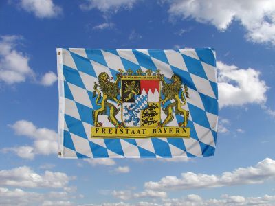 60 x 90 cm Fahne Flagge Bayern Hüte dich vor Sturm und Wind Digitaldruck 