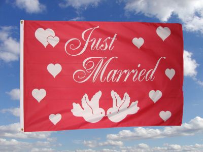 Just Married Fahne 90cm x 150cm