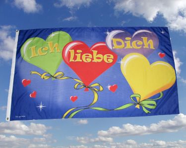 Ich Liebe Dich Fahne 90 x 150 cm