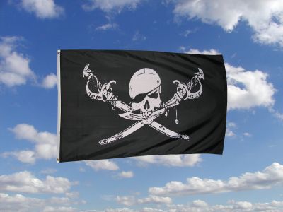 Piraten Fahne/Flagge Säbel nach unten 150x250 cm