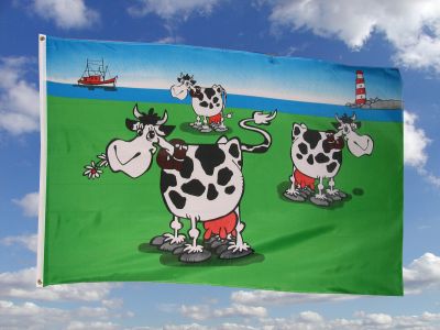 Kühe an der Küste Fahne / Flagge 90x150cm