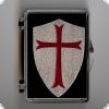 Kreuzritter Templer Pin Wappenschild 30x50 mm (Geschenkbox 58x43