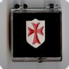 Templer Kreuzritter Pin mit Wappenschild (mit Geschenkbox 40x40x