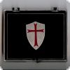 Kreuzritter Templer Pin Wappenschild 30x50 mm (Geschenkbox 110x9