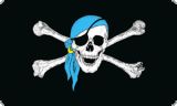 Piratenflagge mit Kopftuch Blau 90x150cm