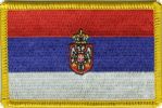 Serbien Wappen Flaggen Aufnäher / Patch (8x5,5 cm)