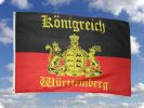 Knigreich Wrttemberg mit Schrift Fahne Flagge