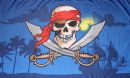 Piraten Fahne/Flagge 90x150 cm mit Säbel Motiv 2